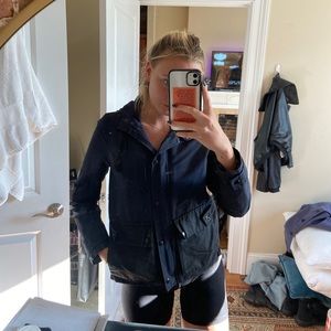 Madewell navy structured rain jacket